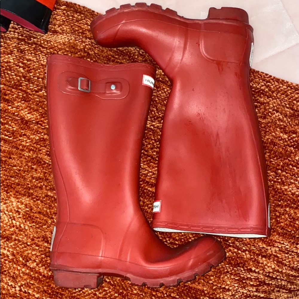 Matte red kids hunter boots